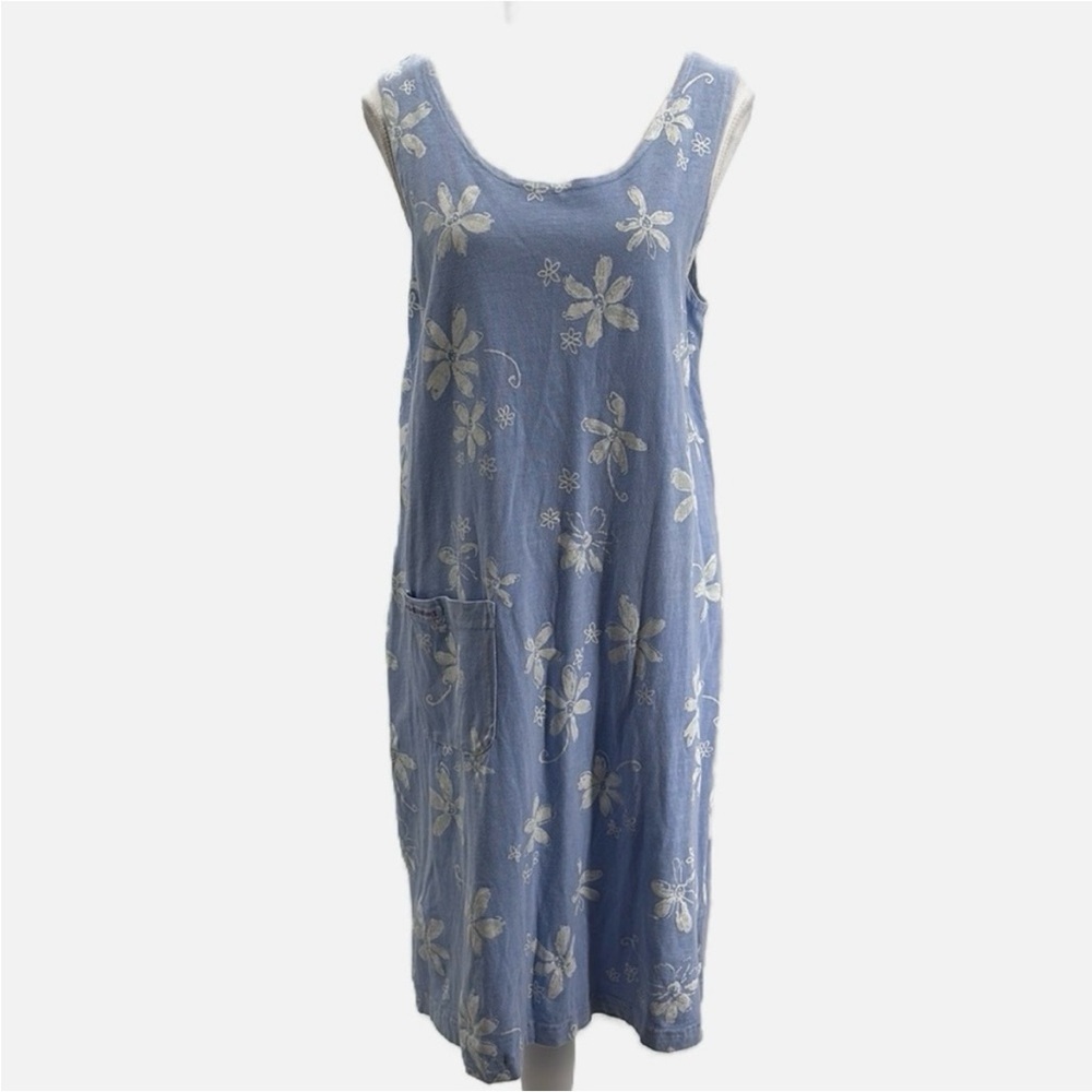 Fresh Produce Scoop Neck Cotton Floral Tank Dress - Medium